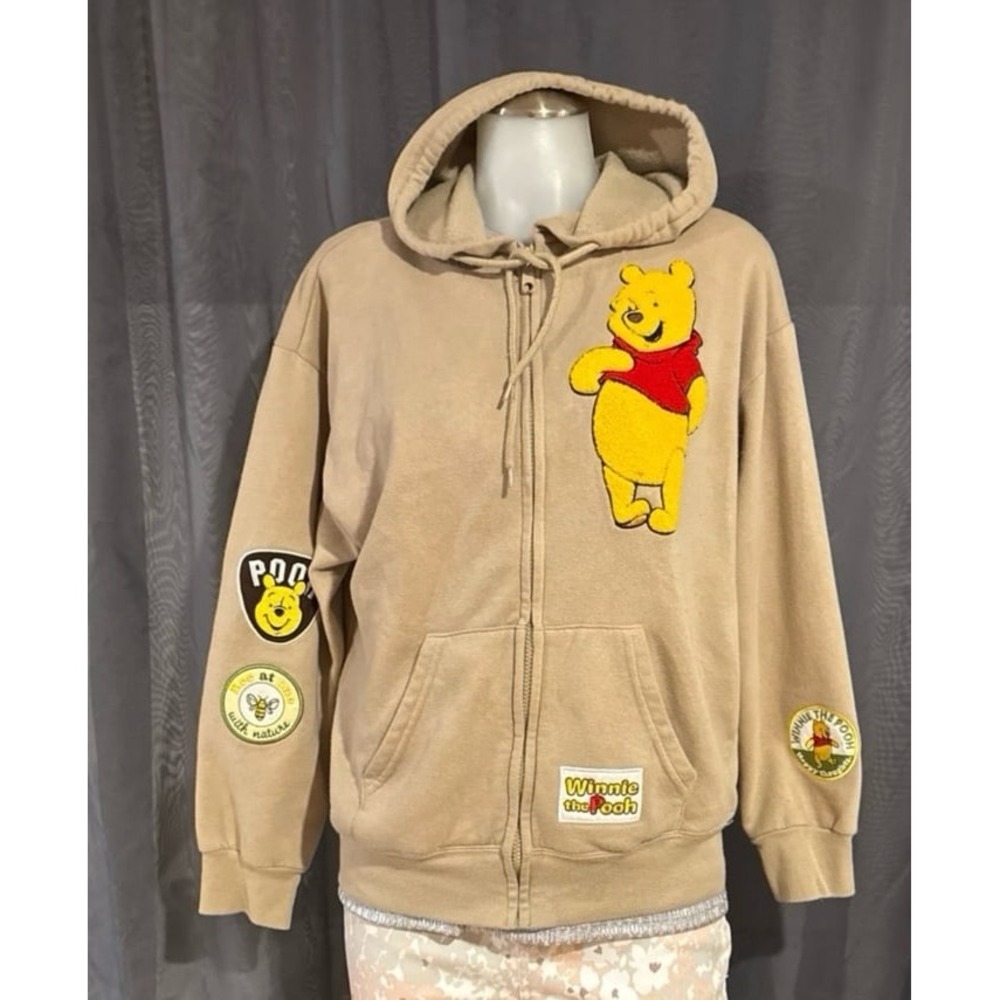 Winnie the Pooh Full Zip Hoodie Jacket with patches.‎